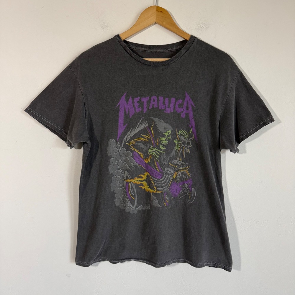 Metallica Here Comes Revenge T Shirt XL Grim Reaper Hot Rod Faded Grunge Tee